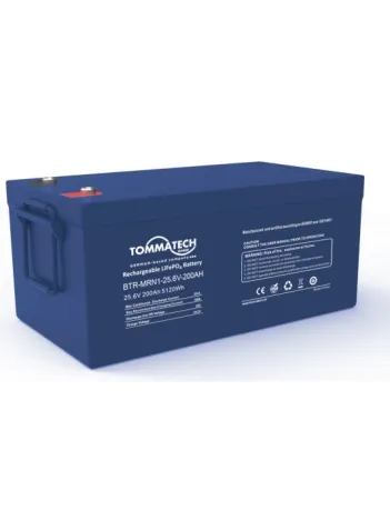 TommaTech 25.6V 100Ah LFP Marine Batarya ABS PC Kasa LiFePO4