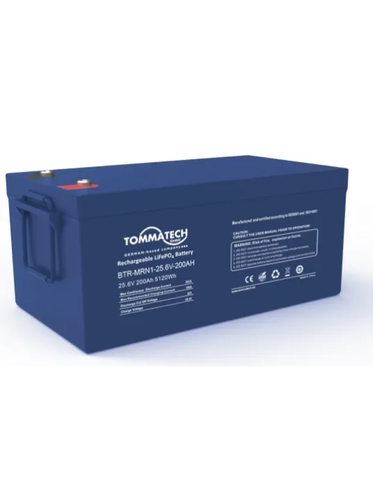 TommaTech 25.6V 200Ah LFP Marine Batarya ABS PC Kasa LiFePO4