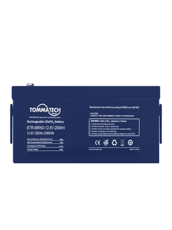 TommaTech 12.8V 200Ah LFP Marine Batarya ABS+PC Kasa LiFePO4