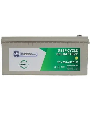 Agromot 12V 200Ah Jel Akü - Nano Carbon Deep Cycle