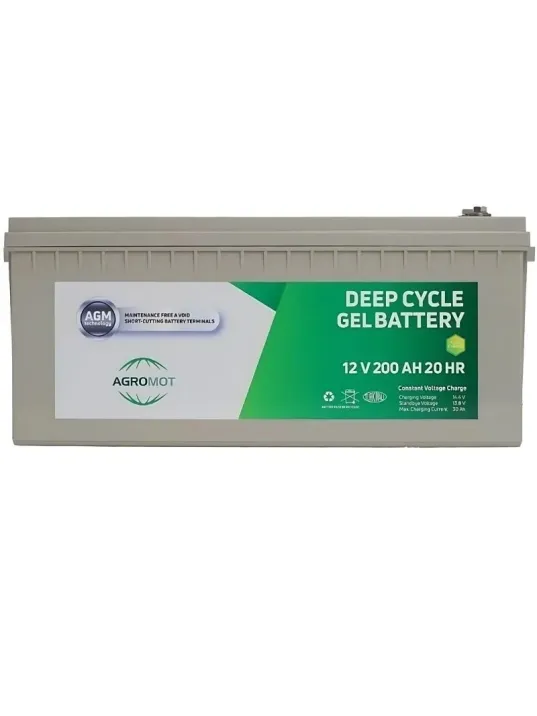 Agromot 12V 200Ah Jel Akü - Nano Carbon Deep Cycle