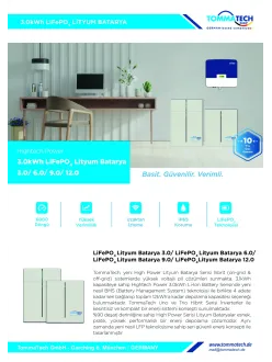 TommaTech Hightech Power 3.0kWh LiFePO4 Lityum Batarya TommaTech Hightech Power 3.0kWh LiFePO4 Lityum Batarya