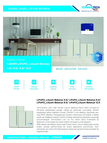 TommaTech Hightech Power 3.0kWh LiFePO4 Lityum Batarya