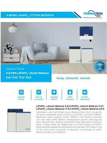 TommaTech Hightech Power BoosterPack 5.8kWh Lityum Batarya
