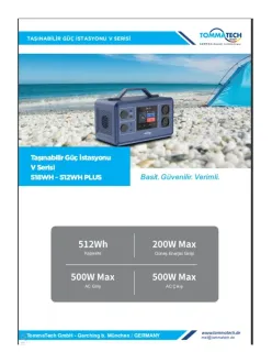 Tommatech 512WH Taşınabilir Güç Kaynağı Power Station Lifepo4 -Jeneratör - Rka Enerji