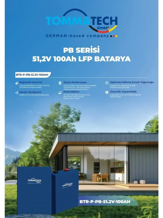 Tommatech 51.2V 100AH Lifepo4 Lityum Batarya Pb Lfp 5.12KWH Akıllı Solar Akü - Rka Enerji